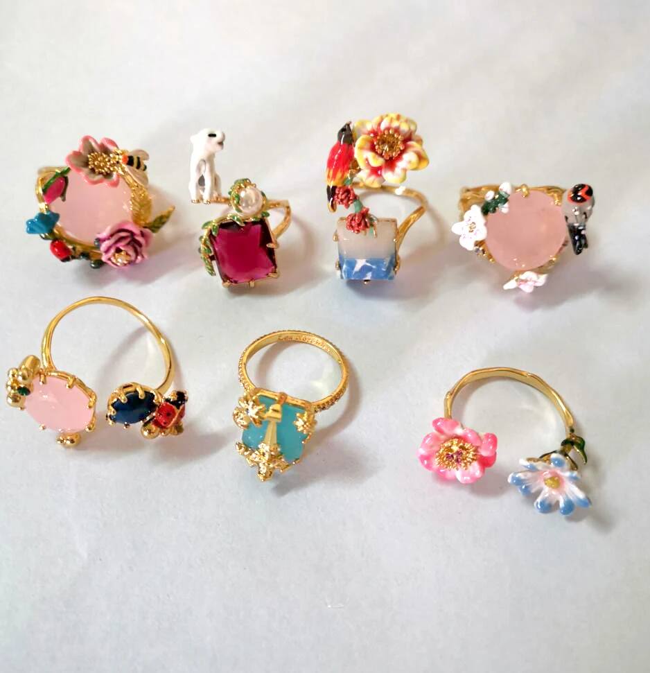 CSxjd с фабрики Эмаль Глазурь цветок кольцо животное кольцо драгоценный камень кольца роскошные женские ювелирные изделия