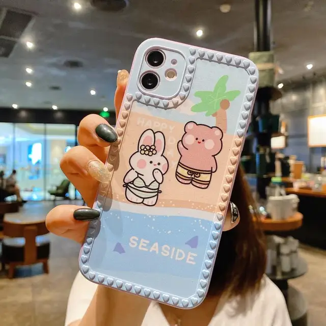 Creative Cartoon Cute Silicone Elastic Soft Case For IPhone 12 11 Pro Mini XR X XS Max 7 8 SE 2020 6 6s Plus Original Cover T10