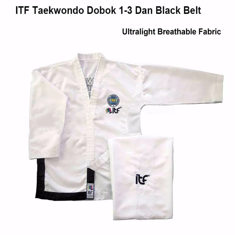 Top Ten ITF Taekwon-Do 1-6 дан сверхлегкое бриллиантовое кимоно для тхэквондо помощник