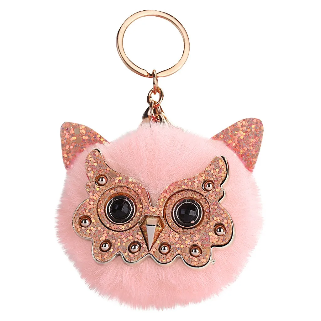Прекрасные блесток уха брелоки Сова для девочек мальчик пушистый искусственный