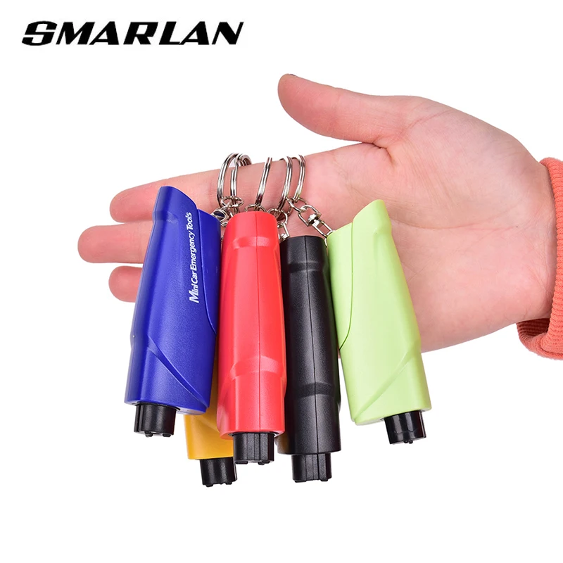 SMARLAN Portable Safety Hammer For Car Side Window Breaking Seat Belt Cutter Life-saving Escaping Emergency Tool With Key-chain