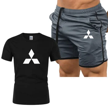 

Tracksuit male 2020 men's suit summer fitness sportswear printed shorts + T-shirt men's suit 2 piece set large size