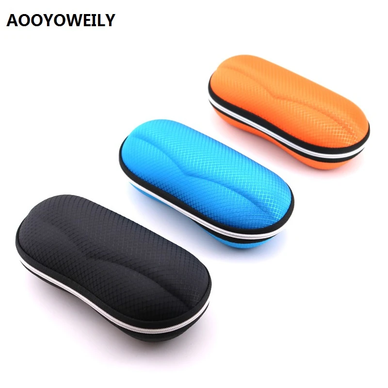 

High quality Protable Sunglasses Protector Travel Pack Pouch Glasses Case Black Zipper Box Hard Eyewear Accessories Men Women