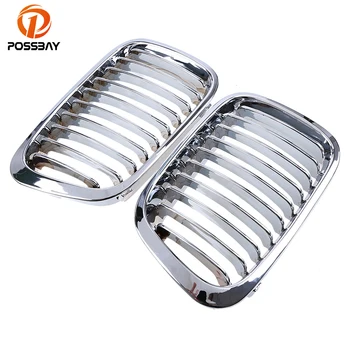 

POSSBAY Car Hood Grilles for BMW 3-Series E46 Compact 320td/323i/325i/325ti 2001-2005 Chrome Car Front Center Grille Grills