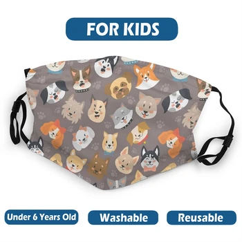 

Dogs Lover Kids Boys Girls Non-Disposable Face Mask Animals Pet Anti Haze Dust Protection Cover Respirator