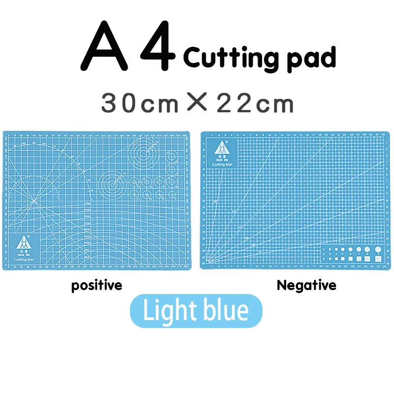 Light blue А4 разделочная доска ПВХ коврик лоскутный коврик режущий коврик инструмент для лоскутного шитья ручной инструмент Diy инструмент двусторонний самостоятельный ремонт гравировка версия - Цвет: Light blue