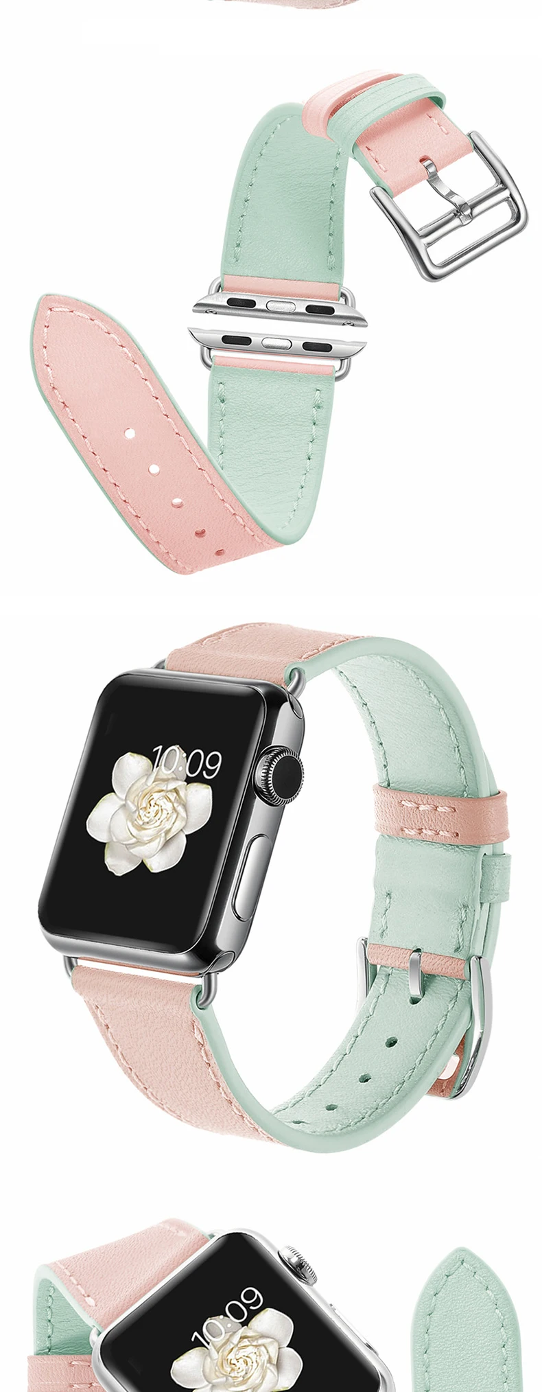 Женский ремешок для Apple Watch, модный кожаный ремешок для Apple, умный ремешок 44mm42mm40mm38mm, кожаный ремешок для Apple Watch, аксессуары для Apple