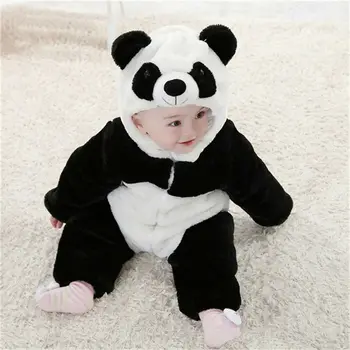 

Novelty Baby Boy Girl Animal Costume Panda Zipper Hoodie Long Sleeve Casual Bodysuit Climbing Pajamas Romper Jumpsuit Coverall