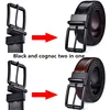Men's Leather Reversible Belt Casual Jean Roller Buckle 34MM One Reverse for 2 Colors ► Photo 2/6