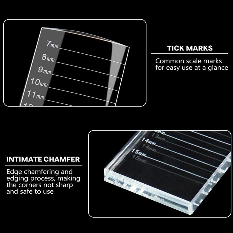 Eyelash Extension Glass Display Stand Holder Individual Lash Glue Pad Pallet Crystal U Curved/Straight False Lash Extension Tool