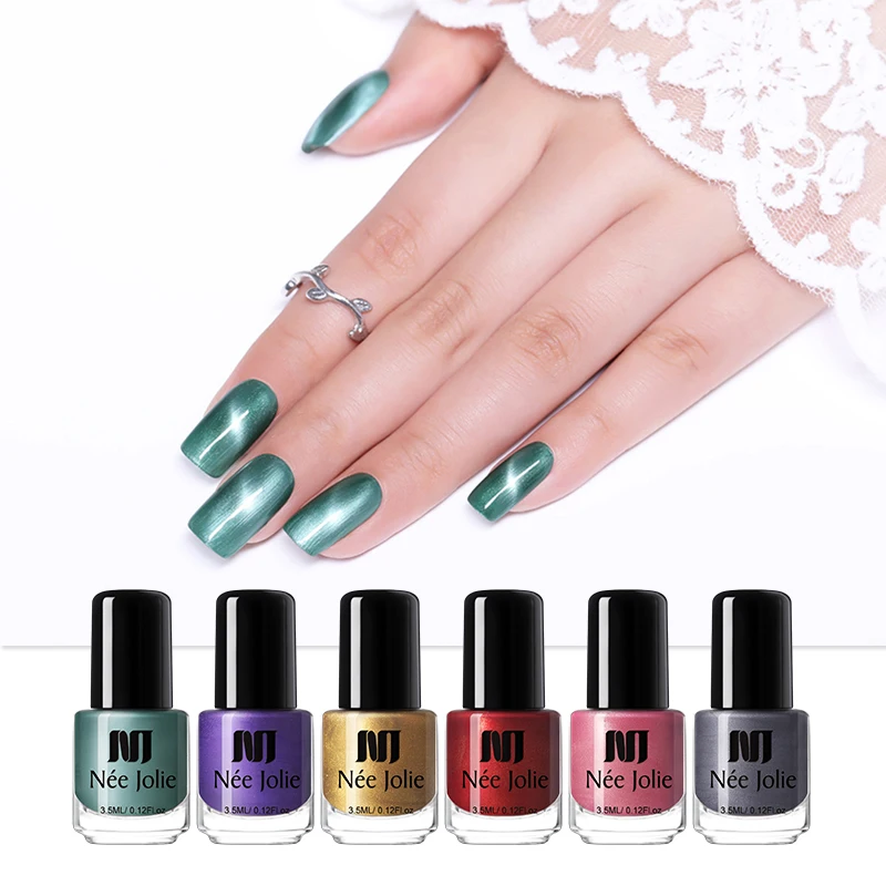 

NEE JOLIE Cat Eye Nails Polish 6 Colors Magnetic Effect Decoration Nail Art Design Glitter Varnish