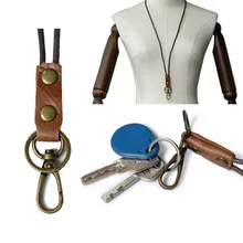 Брелок для ключей из натуральной кожи, брелок на веревке, кожаный брелок в стиле ретро, цепочка для ключей на шею, упаковка для карт, запчасти 49 см, 23 см, 15 см