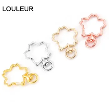 

10pcs Kawaii Cherry Blossoms Flower DIY Accessories Lobster Clasp Findings Key Chain Key Ring keychain Rhodium Gold Wholesale