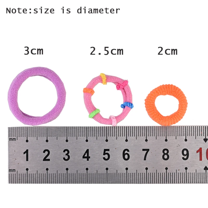 50/100pcs 2/3cm Colorful Girls Elastic Hair Bands Holder Tie Wholesale Rubber Band Kids Hair Accessories Hair Bands for Girls