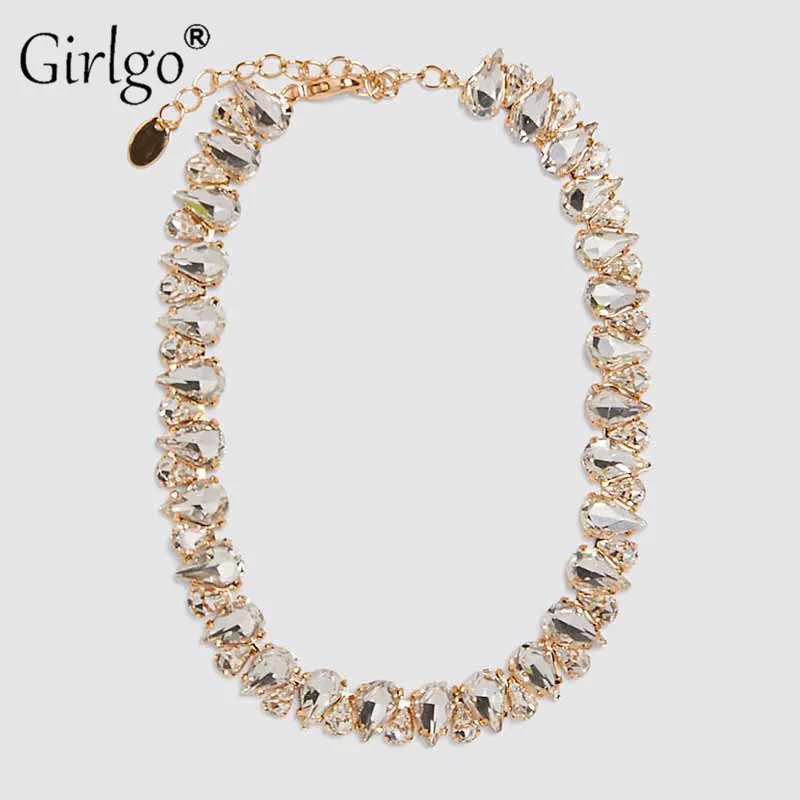Женское колье-чокер Girlgo модное блестящее колье макси из металла вечерние