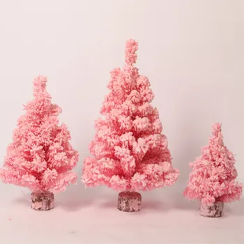 

CHUNMU Simulation Pink Encryption Flocking Mini Christmas Tree New Exquisite Desktop Decoration Christmas Decorations Gift