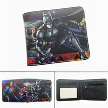 DC супергерой Бэтмен PU короткий кошелек Двойные фото держатель для карт кошелек Мальчики монета карман кожа мультфильм мужские женские кошельки