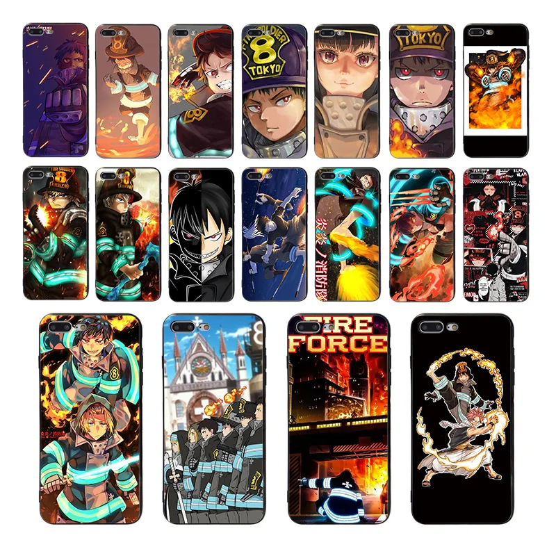 

HOUSTMUST Cartoon Comic Fire Force soft silicone phone case For iphone 7 8 6 S Plus X XS MAX XR 5 se 10 Lovely Funny cover shell