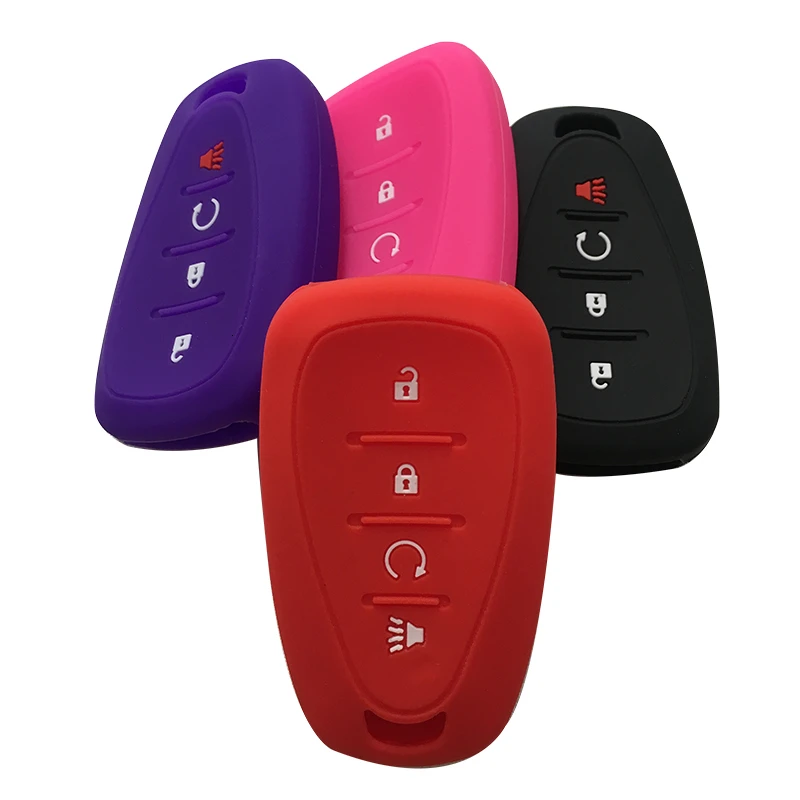 

Silica Gel Rubber Key Fob Cover Case Protect Shell Skin Set Hood Holder For Chevrolet Chevy Tracker Key Cover Cap Remote Keyless