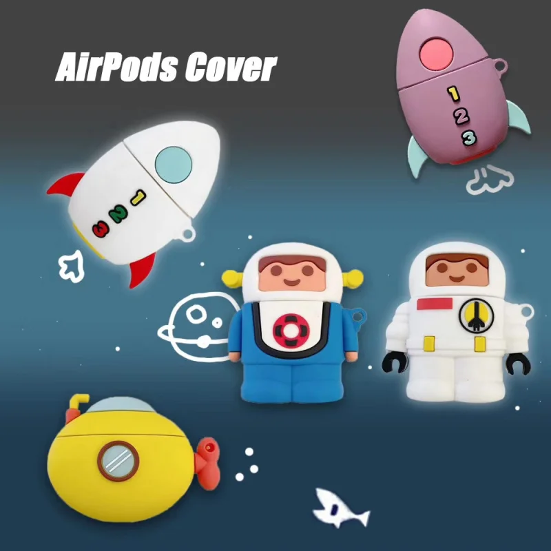 Чехол для наушников Apple AirPods 3D силиконовый милый чехол двух мультяшных героев