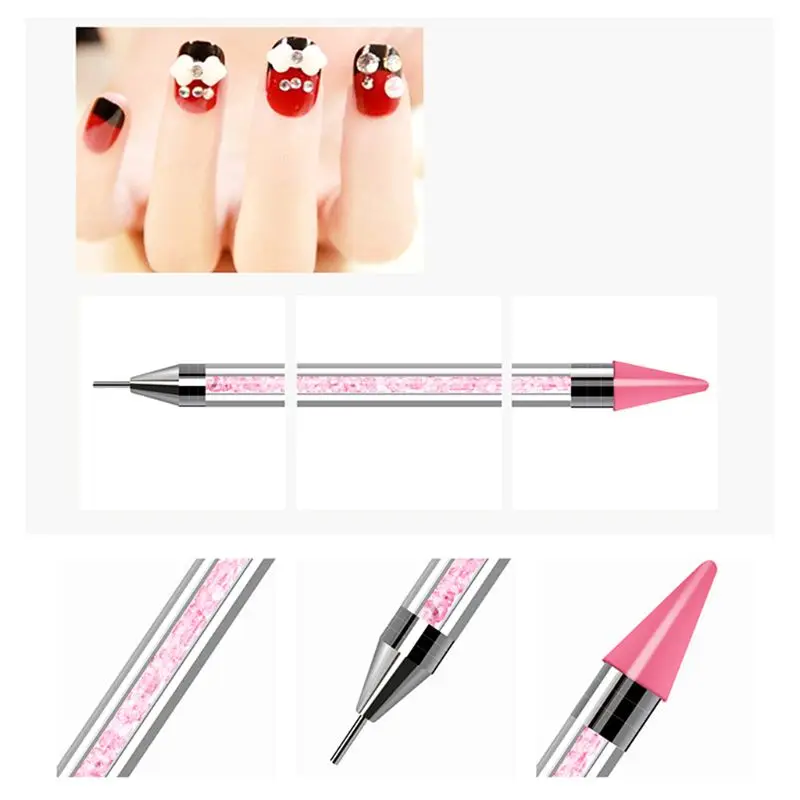6 Pcs/set Nail Sequins Studs Rivets Colorful Rhinestones Kit with Tweezers R3MF