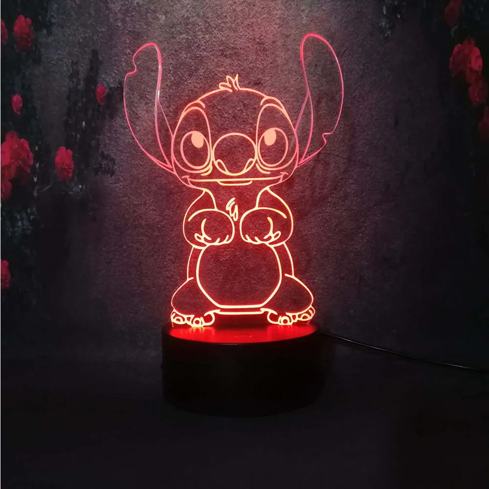 Многоцветный градиент затемнения 3D светодиодный Ночной светильник с рисованным аниме Стежка USB зарядки экономит энергию Настольная лампа для мальчиков и девочек, праздничный подарок декор
