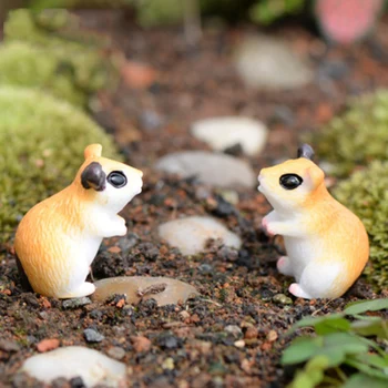 

Cartoon Mini Mouse Mice Squirrel Model Small Statue Little Figurine Crafts Figure Ornament Miniatures Home Zakka Decoration