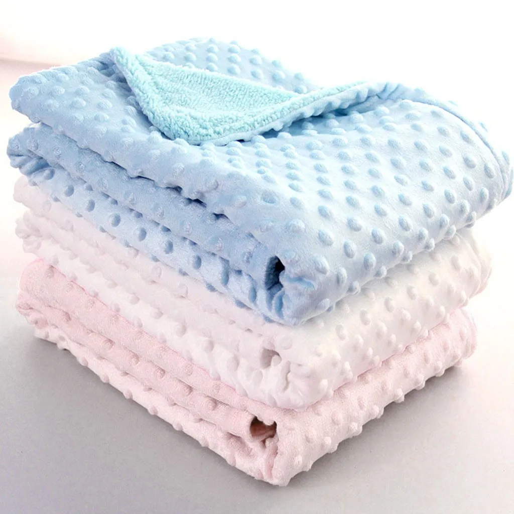 Newborn Baby Solid Blanket& Swaddling Thermal Soft Fleece Blanket Bedding Quilt