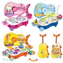 Детская игрушка, набор инструментов для игры в доктора, портативное медицинское оборудование, Набор для игры в дом, игра для тренировки интеллекта с коробкой в форме скрипки