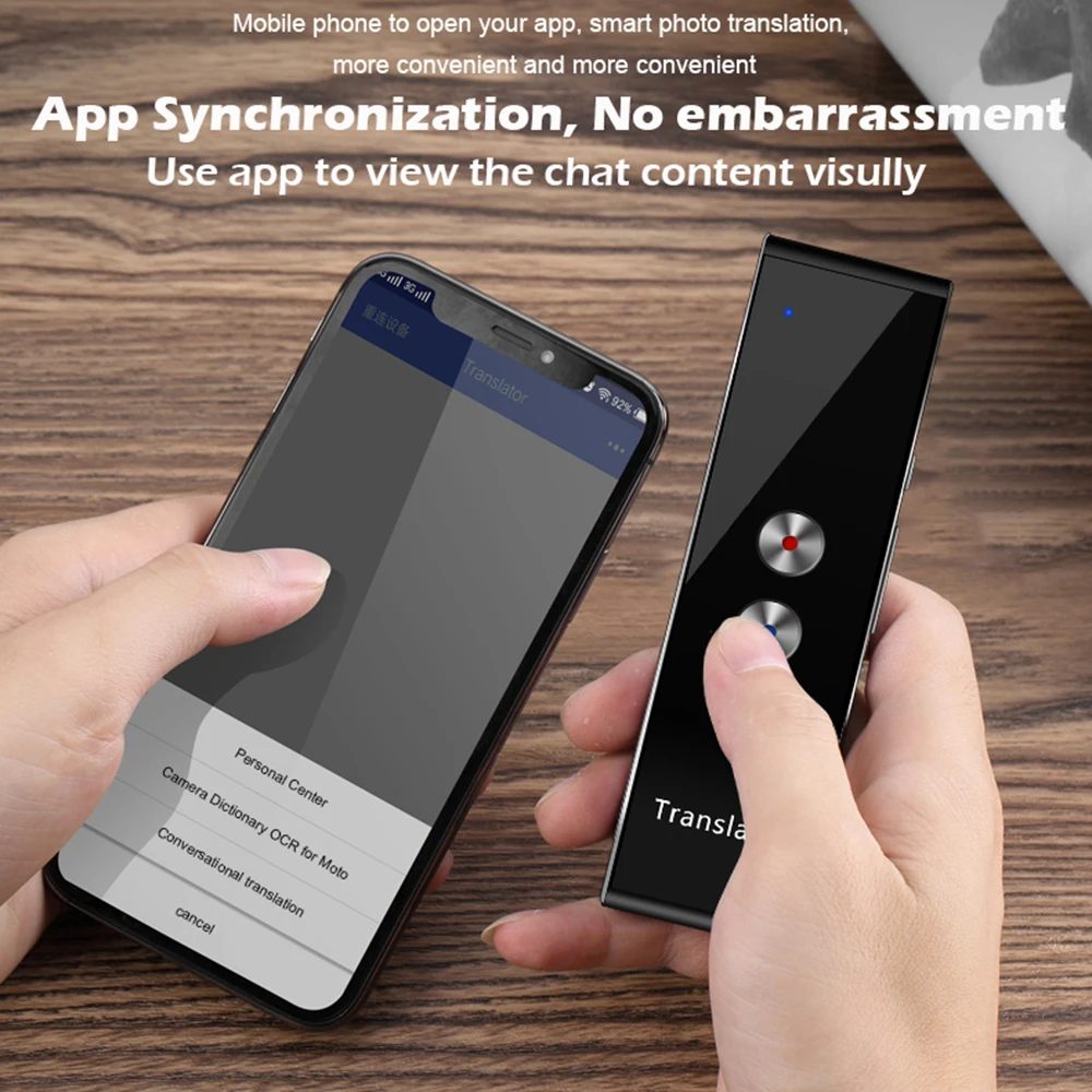 Портативный многоязычный голосовой переводчик, T8+ плюс AI переводчик в режиме реального времени мгновенное двухстороннее 40 языковое s переводное устройство