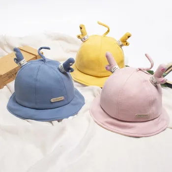 

Baby Bucket Hat Spring and Autumn Cute Antlers Bucket Hat Korean-style Infant Infants Boys and Girls Hat Autumn and Winter