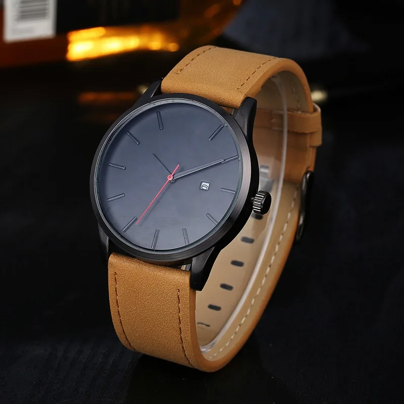 Мужские часы спортивные минималистичные часы для мужчин часы кожаный браслет часы Relojes erkek kol saati relogio masculino мужские часы