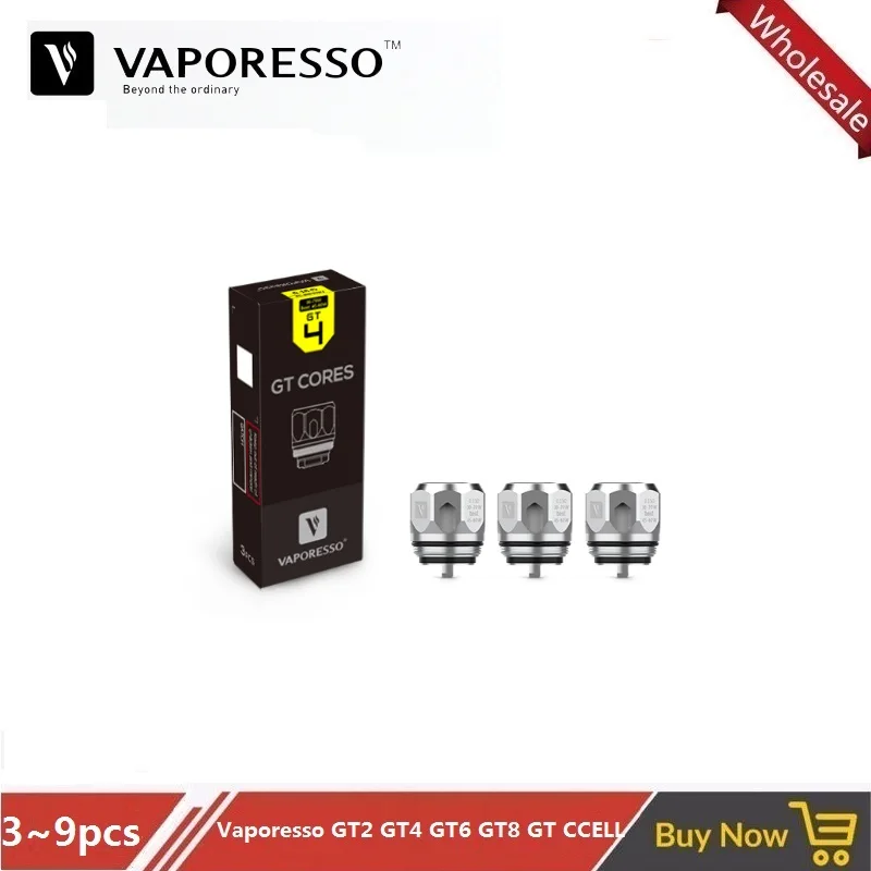 Оригинальная электронная сигарета Vaporesso GT Coil 3 ~ 9 шт./лот GT2 Ом GT4 GT6 GT8 основная