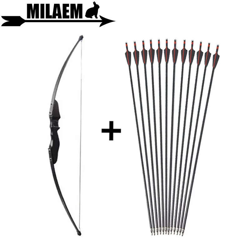 

30/40lbs Archery Recurve Bow And Arrow Set 3/6/12pcs Fiberglass Arrow Spine 500 Replace Arrowhead Hunting Shooting Accessories