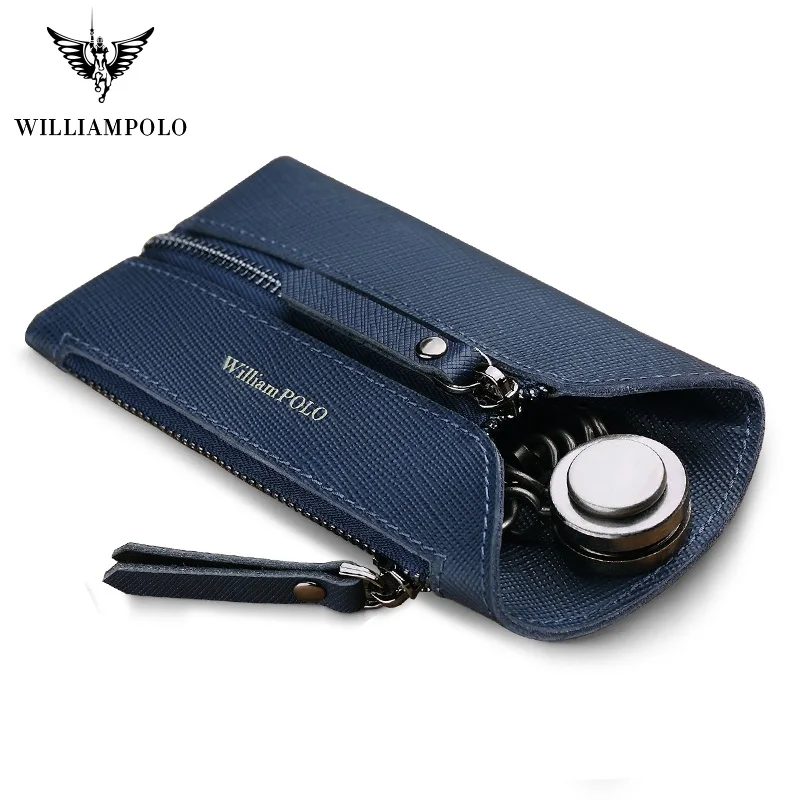 Кожаный чехол для ключей WilliamPolo кожаный мужской многофункциональный кошелек