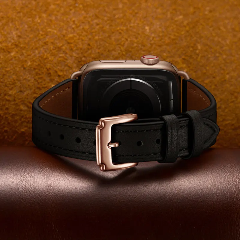 ASHEI ремешок из натуральной кожи для часов Apple Watch Series 5/4 44 мм 40 мм Ремешки для наручных часов iWatch Apple Watch 42 мм 38 мм серия 3/2/1