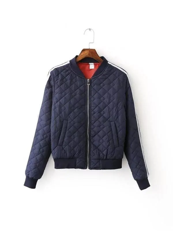 

Western Style Fall And Winter Clothes New Style Quilted School Uniform Thin Flight Jacket Cotton Overcoat WOMEN'S Dress F16-7929