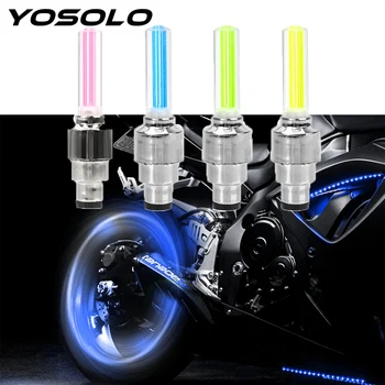 

YOSOLO 2pcs Mountain Bike Light Neon Lamp Wheel Spokes Lamp Light stick type LED Light Car Tire Valve Cap Decorative Lantern