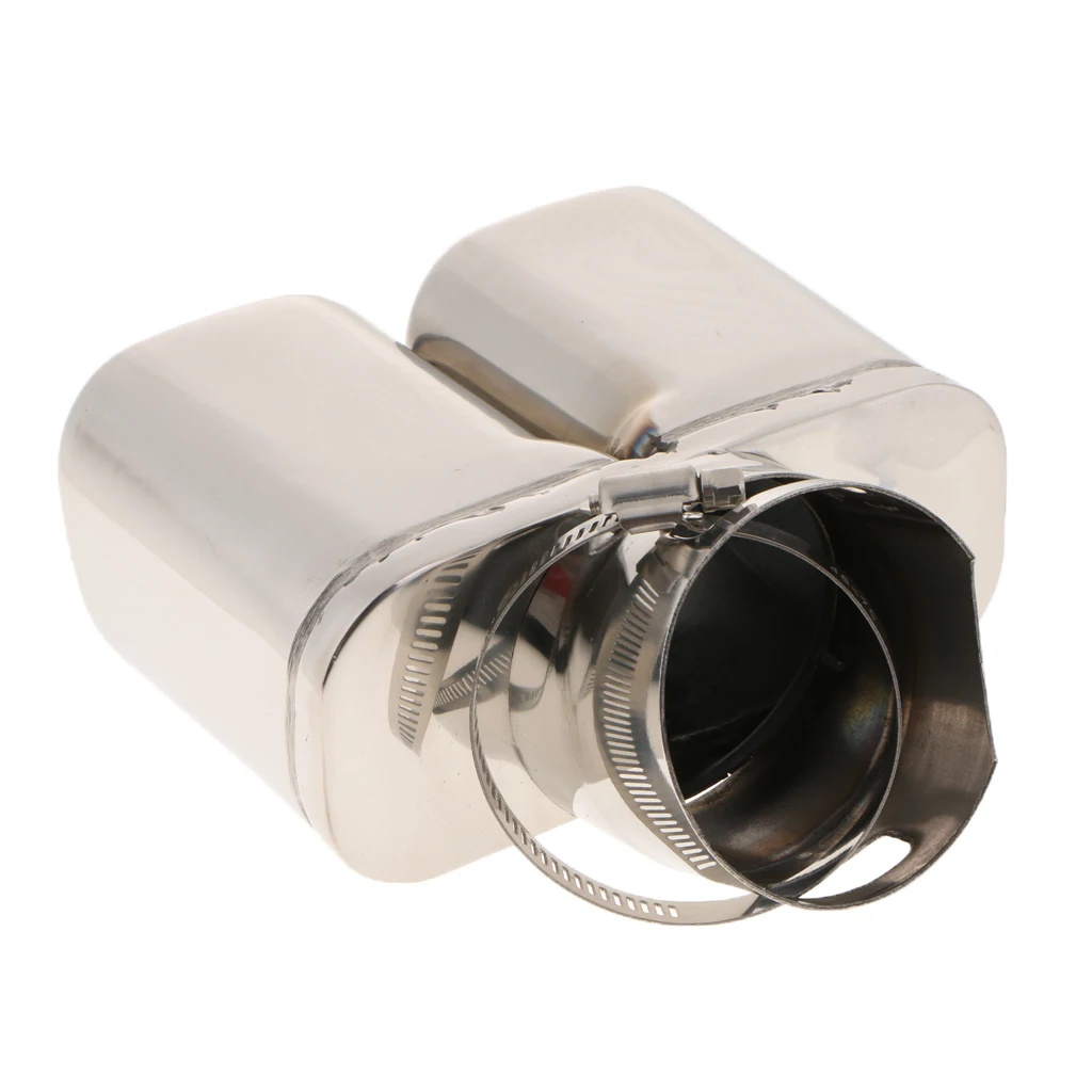 Auto Car Stainless Steel Exhaust Pipe Tail Throat Dual Muffler Tip For Chevrolet Trax Silver