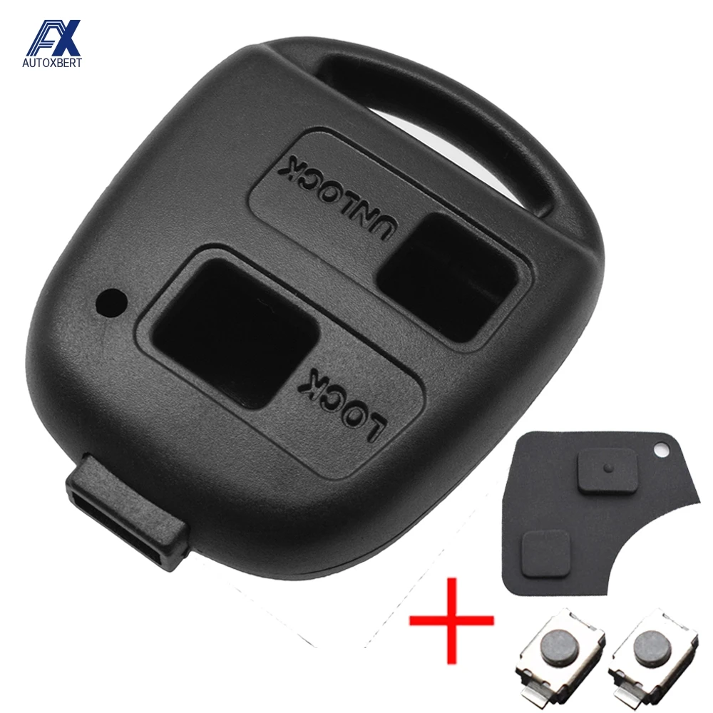 Дистанционная Автомобильная головка ключа для Toyota Yaris Prado Tarago Camry Corolla Land Cruiser Celica Key Case 2 резиновый кнопочный коврик переключатели