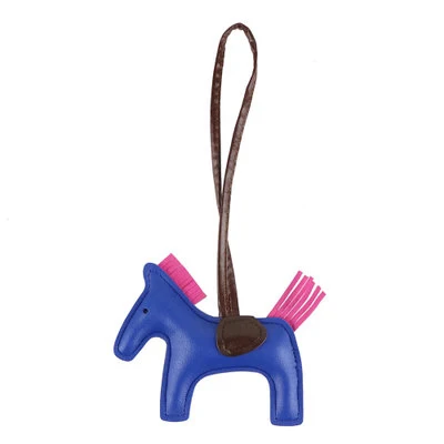 Роскошные Брелки из кожи PU ручной работы лошадь брелок для ключей Женская Очаровательная подвеска для сумок ручная кисточка висящий орнамент аксессуары для сумочек - Цвет: Royal blue