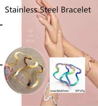 

316L Stainless Steel Women Bracelets Bangles Bear Cuff Bangle For Wedding Jewelry Gift Accessories