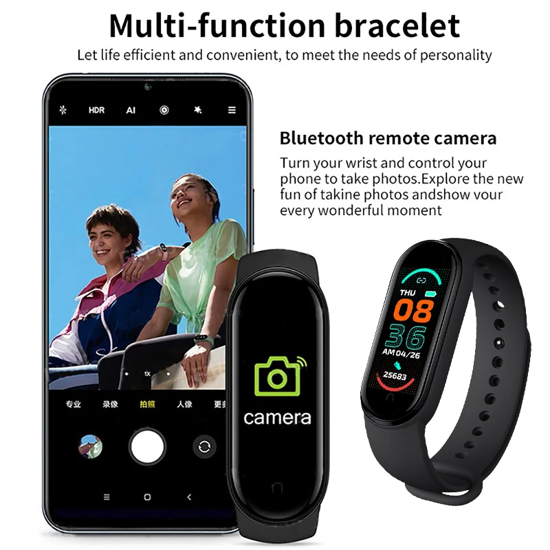 M6 Smart Watch Men Women Fitness Bracelet Tracker Heart Rate Monitor Waterproof Digital Sport SmartWatch For IPhone Android