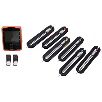 

Remote Wireless Digital Meat BBQ Oven Thermometer Home Use Stainless Steel Probe Large Sn with Timer