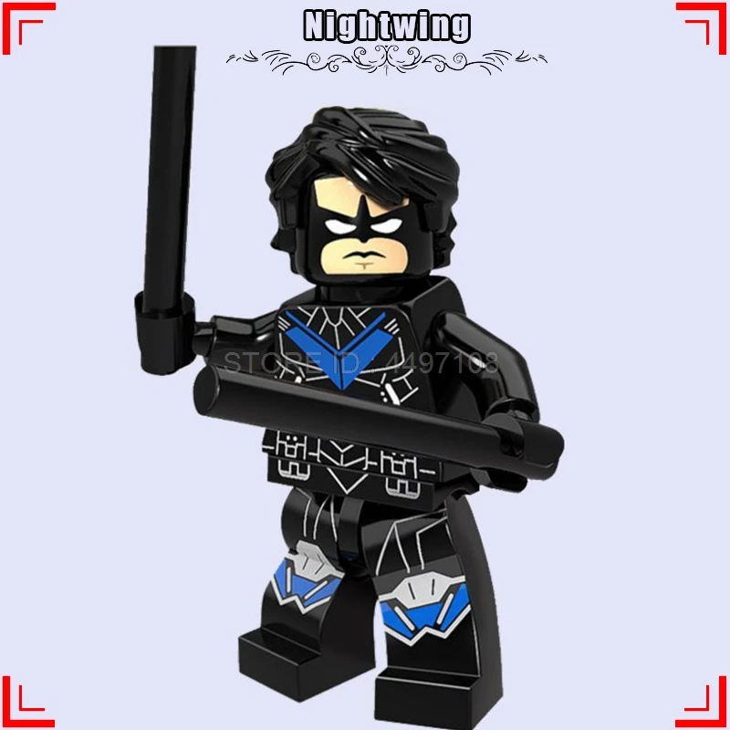 Nightwing Робин DC кинофигурки Nightwing Teen Titans Super Heroes Justice League Creator технологические строительные блоки игрушки Халк, Бэтмен семья - Цвет: Nightwing