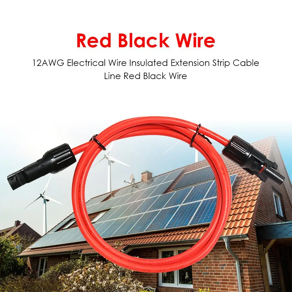 

Electrical Wire Optional Copper Insulated Extension Heatproof Silicone Red Black Wire for Connecting Single Solar Panel String
