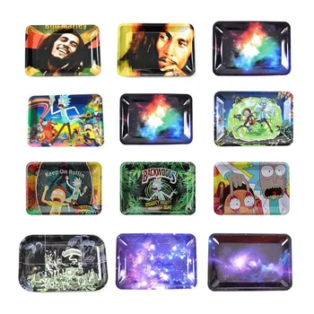

5pcs 18*12.5CM Rolling Tray mixed styles Cigarette Smoke Accessories Tool Tobacco Storage Plate Discs for Herb Grinder