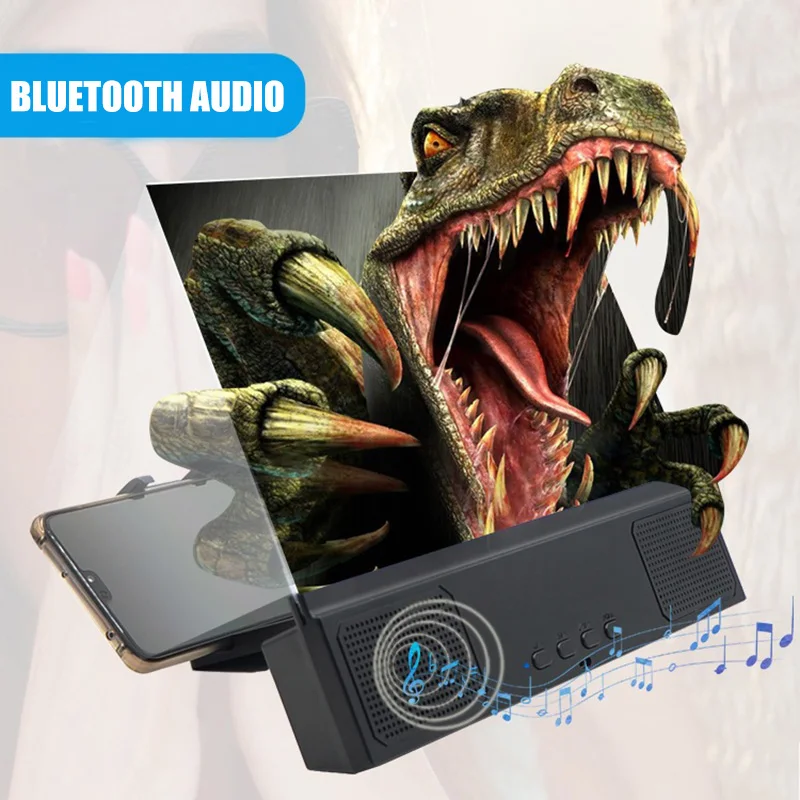 

Mobile Phone 12 Inch Screen Magnifier Lazy Bracket Movies Amplifier with Bluetooth Speaker xk88