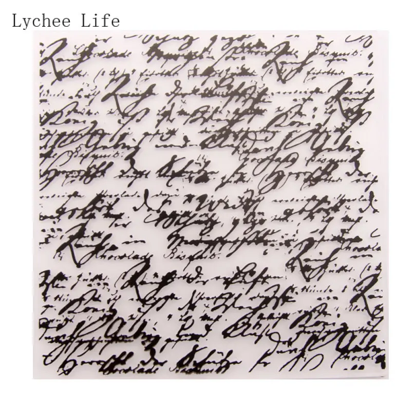 Lychee Life Letter Plastic Embossing Folders Stencils 15x15cm for Card making Scrapbooking Diy Photo Album Handmade Crafts