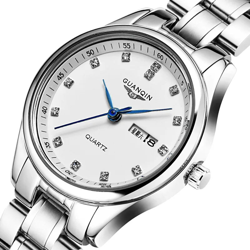 

GUANQIN GQ80009 business waterproof dual calendar crown piano watch female models women's diamond quartz watch relogio feminino